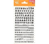 DECADRY Lot de 3 Lettres et Chiffres Transferts (1 Feuille) DD17F 8 mm Noir