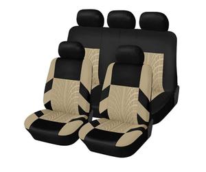 DECAIK Juego de Fundas para Asientos de Coche para Nissan Tiida 2005-2010, Protector de Asiento de Coche de 5 Plazas, Fundas para Asientos Delanteros y Traseros,E Beige