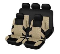 DECAIK Juego de Fundas para Asientos de Coche para Skoda Yeti 2000-2023, Protector de Asiento de Coche de 5 Plazas, Fundas para Asientos Delanteros y Traseros,E Beige
