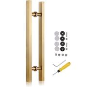 DECAKE Manijas de puerta Tirador de puerta de entrada dorado, manija de puerta corredera de granero de acero resistente/herrajes para puerta de vidrio, manijas de puerta de ducha de cocin