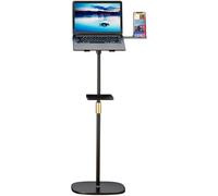DECAKE Soporte de proyector Ajustable para computadora portátil de 25,5 a 53 Pulgadas, estación de Trabajo de pie con Clip para teléfono, Soporte Elevador de Acero al Carbono para computa
