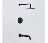 DECAKE Système de Douche encastré de 9 pouces pour Salle de Bain, mitigeur de Douche Noir, Ensemble combiné de Douche comprenant UNE Pomme de Douche à Effet pluie à Jet supérieur fixée au