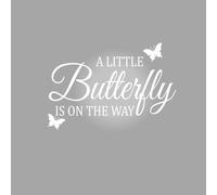 Decal de arte de pared de vinilo - A Little Butterfly On the Way - 14 '' x 21 '' - Decoration de baby shower Tigador de diseo encantador para ni