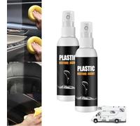 Decal Restore Agent, Back To Black Plastic Restorer, Rv Decal Restorer, Automotive Interior Cleaning Agent,for RV Dashboards, Steering Wheels, Armrests and So On (100ml,2pcs)