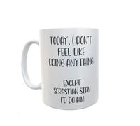 Decalarama Taza de regalo de Sebastian Stan con texto en inglés "I Don't Feel Like Doing Anything Except Sebastian Stan I'd Do Him"