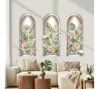 decalmile Pegatinas de Pared 3D Boho Plantas Tropicales Vinilos Decorativos Palmera Hojas Verde Adhesivos Pared Habitación Niña Dormitorio Salón
