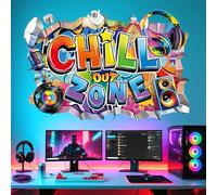 decalmile Pegatinas de Pared 3D Chill Out Zone Vinilos Decorativos Gaming | Calcomanías para Pared Pegar y Despegar, Adhesivos Pared Removibles y Seguras, Adhesivos Decorativos pared Colores Vibrantes