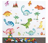 decalmile Pegatinas de Pared Acuarela Dinosaurios Infantil Vinilos Decorativos Animales Adhesivos Pared Niños Bebés Habitación Dormitorio Guardería