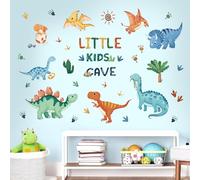 decalmile Pegatinas de Pared Acuarela Dinosaurios Vinilos Decorativos Animales Adhesivos Pared Niños Bebés Habitación Dormitorio Guardería