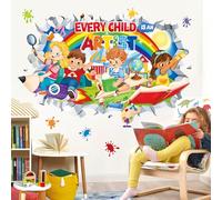 decalmile Pegatinas de Pared Arcoiris 3D Vinilos Decorativos Rincón Lectura