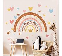 decalmile Pegatinas de Pared Arcoíris con Corazones Vinilos Decorativos Arcoiris Infantiles Adhesivos Pared Bebé Guardería Niños Dormitorio