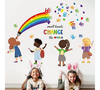 decalmile Pegatinas de Pared Arcoíris y Frases Vinilos Decorativos Arcoíris Inspiración Letras Adhesivos Pared Aula Habitación Infantiles Guardería