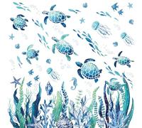 decalmile Pegatinas de Pared Bajo el Mar Algas Vinilos Decorativos Marina Oceano Tortuga Peces Medusas Adhesivos Pared Habitación Infantiles Niños Bebés Guardería Baño