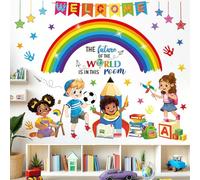 decalmile Pegatinas de Pared Infantiles Arcoiris Vinilos Decorativos Inspiración Frases Letras Adhesivos Pared Aula Niños Habitación Dormitorio Guardería