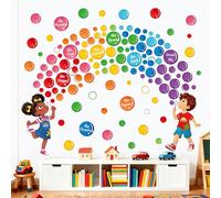 decalmile Pegatinas de Pared Infantiles Burbujas Colorido Vinilos Decorativos Arcoiris Motivadoras Frases Letras Adhesivos Pared Aula Niños Habitación Dormitorio Guardería