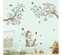 decalmile Pegatinas de Pared Koala y Árbol Vinilos Decorativos Animales Rama de Árbol Adhesivos Pared Habitación Infantiles Niños Bebés Guardería
