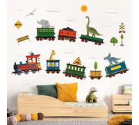 decalmile Pegatinas de Pared Safari Animales Tren Vinilos Decorativos Elefante Jirafa Mono Adhesivos Pared Asilo Nido Habitación Infantiles Cuarto de Jugar