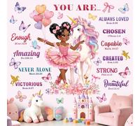 decalmile Pegatinas de Pared Unicornio Niñas Bailarina Rosa Vinilos Decorativos Infantiles Princesa Mariposa Adhesivos Pared Habitación Niña Bebé Guardería Dormitorio