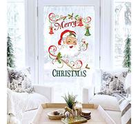 Decalplanet Pegatinas Navidad para Ventana y Puerta - Muñeco de Nieve, Copo de Nieve, Santa Claus - Vinilos Decorativos Adhesivos para Escaparate y Pared