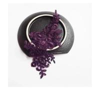 decalques de cuero, Paquete de 6 apliques de encaje multicolor de 22,5 x 12 cm for bodas DIY(Grape Purple)