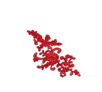 decalques de cuero, Paquete de 6 apliques de encaje multicolor de 22,5 x 12 cm for bodas DIY(Rosso)