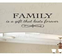 Decals for the Wall Familia es un Don Que Dura Forever - Casa de Amor - Vinilo de Pared Grande, Vinilo Cita Diciendo Letras, decoración, Adhesivo decoración Arte Mural