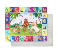 Decalsweet Alfombra Bebe 150×180 cm Plegable, Espesar 2cm Alfombra Juegos Bebes Antideslizante, Tapete de Actividades Bebe Alfombras de Gateo Apto para Interior/Exterior/Valla (Conciertos de animales)