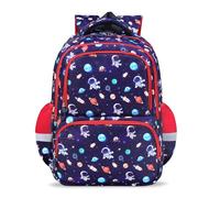 decalsweet Mochila Escolar Niño con Correa de Pecho, Mochila Infantil con Rayas Reflectantes, Gran Capacidad Mochila Niño, Mochila Escolar Adolescente para la Escuela y los Viajes (Astronautas)