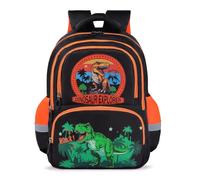 decalsweet Mochila Escolar Niño con Correa de Pecho, Mochila Infantil con Rayas Reflectantes, Gran Capacidad Mochila Niño, Mochila Escolar Adolescente para la Escuela y los Viajes (Dinosaurios)