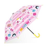 decalsweet Paraguas Plegable Niño con Funda, Paraguas Plegable Antiviento y Duradero, Fácil de llevar Paraguas Infantil Ligero, Paraguas Mini con Bonito Estampado para Niñas Niños (Gatos en Rosa)