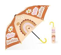 decalsweet Paraguas Plegable Niño con Funda, Paraguas Plegable Antiviento y Duradero, Fácil de llevar Paraguas Infantil Ligero, Paraguas Mini con Bonito Estampado para Niñas Niños (Arco Iris Bohemio)