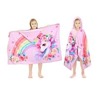 decalsweet Toalla Infantil con Capucha 100% Algodón, Toalla de Playa de Microfibra, Grande Suave Absorbente Toalla de Baño Poncho Toalla Piscina Infantil Niño y Niña 127 x 76 cm(Unicornio Rosa)