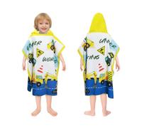 decalsweet Toalla Infantil con Capucha, Toalla de Playa de Microfibra, Suave Absorbente Grande Toalla de Baño Poncho Toalla Piscina Infantil Niño y Niña (Camión de Ingeniería)