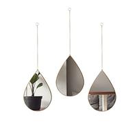 DECANIT Espejos Dorados para Decoración de Pared, Lágrima para Sala de Estar y Hogar, Paquete de 3