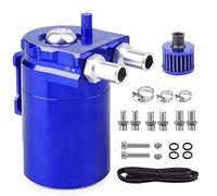 Decantador Aceite Coche, 300ml Oil Catch Can De Aluminio, Depósito De Aceite con Filtro De Aire y Manguera, Universal Automóvil Separador De Aceite De Aire (Negro)