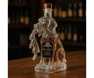 decantador, Adornos for botellas de whisky y vino con forma copa perro caza 320 ml, esculturas decantador grabadas en 3D(C)