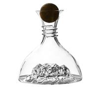 Decantador Aireador De Vino De 1800 Ml - Estilo Iceberg De Vidrio Transparente Con Tapón De Madera | Elegante Vajilla Para Vino De Gran Capacidad, Perfecta Para Bares, Restaurantes, Eventos De Colecci