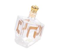 Decantador artístico de whisky de vidrio con botella de licor con letras hebreas doradas y centro de con acento temático de Hanukkah Decantador de vidrio de Hanukkah con letras hebreas doradas en