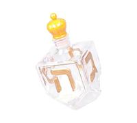 Decantador artístico de whisky de vidrio con botella de licor con letras hebreas doradas y centro de con acento temático de Hanukkah Decantador de vidrio de Hanukkah con letras hebreas doradas en