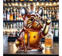 decantador, Botella de whisky 300 ml con forma cachorro, decantador cristal animal, coleccionable, regalo, estatua artística, escultura(C)