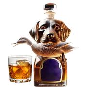 Decantador Bourbon, botella de licor de tequila de perro de caza, contenedor hermético de alcohol, figuras coleccionables, decoración del hogar, decoración de escritorio para padres y hombres, vodka
