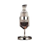 Decantador de vino Enfriador de vino con oscilación dorada cristal, copas tinto facetadas, estante giratorio for el hogar, accesorios for Accesorios para vino(Silver)