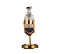 Decantador de vino Enfriador de vino con oscilación dorada cristal, copas tinto facetadas, estante giratorio for el hogar, accesorios for Accesorios para vino(Gold)