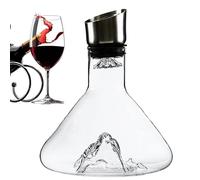 Decantador de vino - Jarra de vino de vidrio de 1500 ml con dispensador integrado | Decantador de vino con aireador y filtro integrados | Aireador de vino para mujeres y hombres, filtro de acero