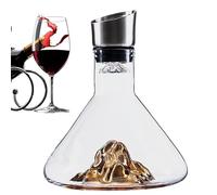 Decantador De Vino Tinto - Airator De Vidrio De 1500 Ml Con Boquilla De Vertido, Elegante Respiradero De Vino | Dispensador De Vino De Mano Para Hombres, Accesorio De Presentación De Mesa Para Cenas D