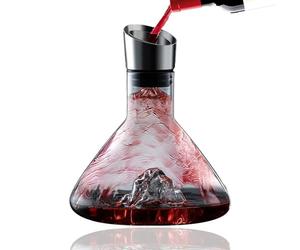 Decantador de Vino Tinto Iceberg de Cristal, 1500ml Jarra de Vino con Aireador y Filtro Integrados, Vertedor de Acero Inoxidable Antigoteo, Decantador de Vino Elegante para Amantes del Vino