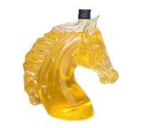 Decantador de whisky de vidrio: diseño de cabeza de caballo, botella expositora de artículos de bar, contenedor de licor artístico de 350 ml | Elegante vertedor de espíritu para hombres, papá, marido,