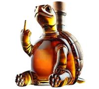 Decantador de whisky, Decantador de vino de tortuga de 350 ml que muestra su dedo medio, Frasco de whisky de vidrio transparente de 5, 1x5, 1x7, 1 con tapón para jour de Pâques