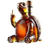 Decantador de whisky, Decantador de vino de tortuga de 350 ml que muestra su dedo medio, Frasco de whisky de vidrio transparente de 5, 1x5, 1x7, 1 con tapón para