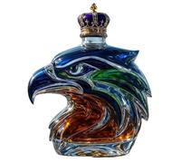 Decantador de whisky Eagle Head, dispensador de licor de vidrio esculpido en 3D con capacidad de 10 oz, exclusivo juego de regalo Bourbon Scotch para hombres, decoración de hogar(Green cap)